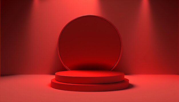 Uno splendido podio rosso per mettere in risalto il tuo prodotto