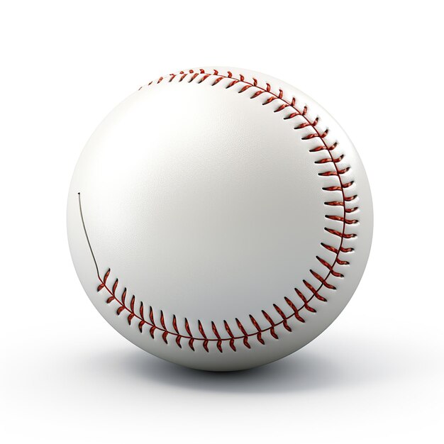 Uno sport con la palla da baseball su sfondo bianco Immagine generata dall'intelligenza artificiale