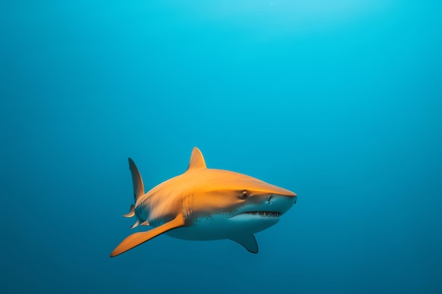 Uno squalo tigre che nuota nell'oceano