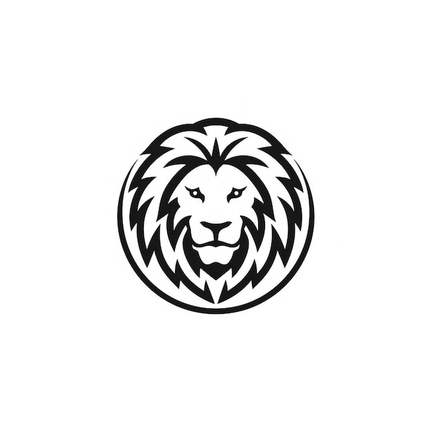 Uno squisito semplice logo leone nero isolato
