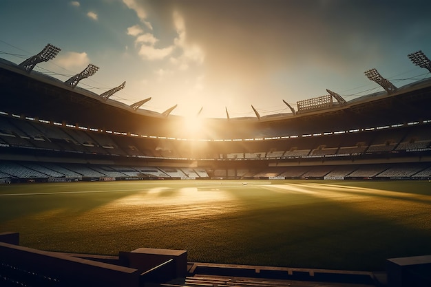 Uno stadio con tanti posti a sedere e un cielo sullo sfondo