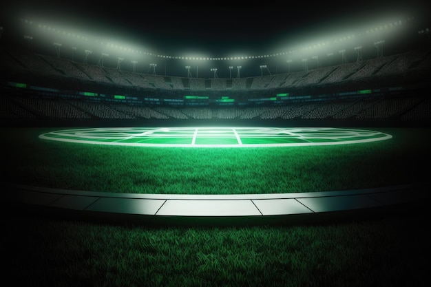 Uno stadio di calcio di notte Modella un potenziale stadio IA generativa