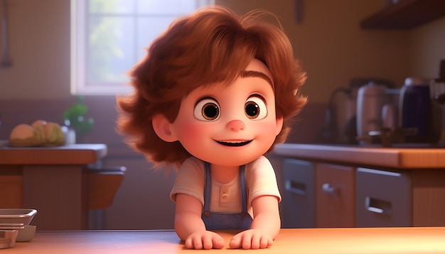 uno stile pixar di animazione per bambini molto carino