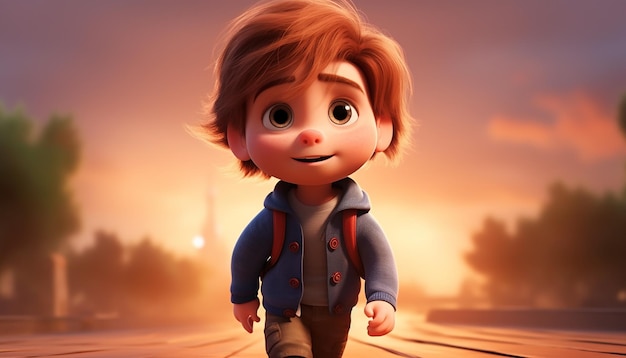 uno stile pixar di animazione per bambini molto carino