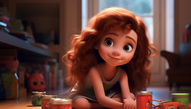 uno stile pixar di animazione per bambini molto carino