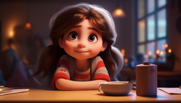 uno stile pixar di animazione per bambini molto carino