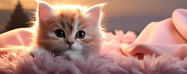 uno striscione per uno sfondo rosa gattino carino rosa