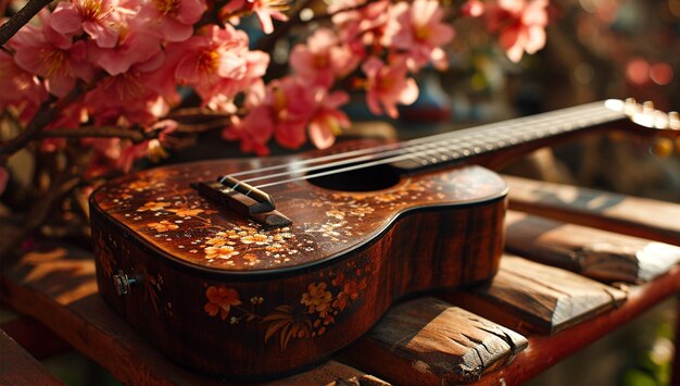 Uno strumento musicale a chitarra suonato con le mani