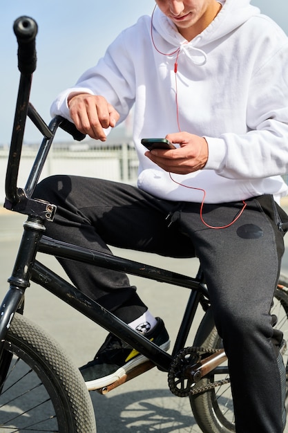 Unrecognizable Man on BMX