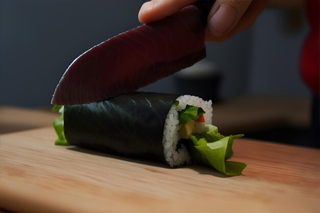 Uomini che fanno il sushi Rotoli di sushi delicati