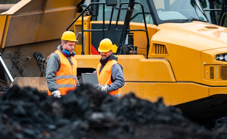 Foto uomini che lavorano sul cantiere
