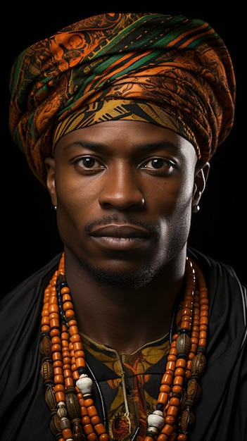 Uomo africano in abito tradizionale Ritratto di un gentiluomo africano