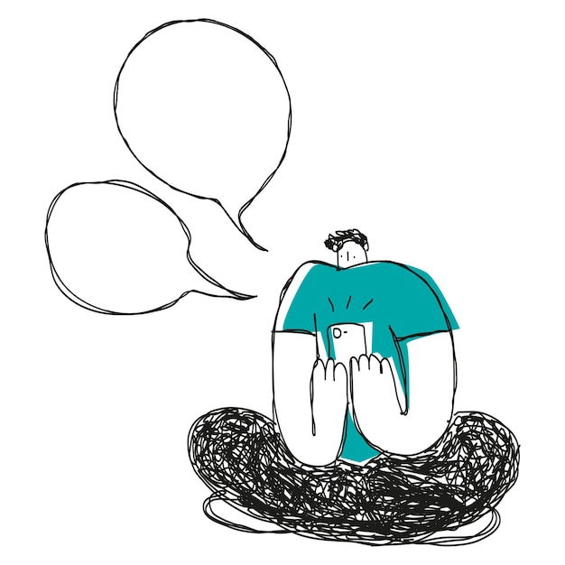 Uomo al telefono clippart trasparente png indossa camicia verde