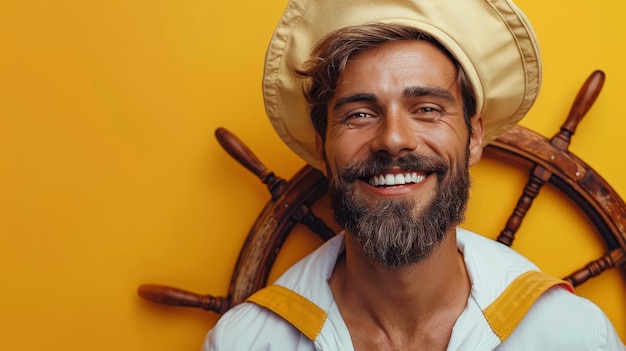 Uomo barbuto che indossa un cappello