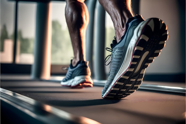 uomo che corre con scarpe da corsa