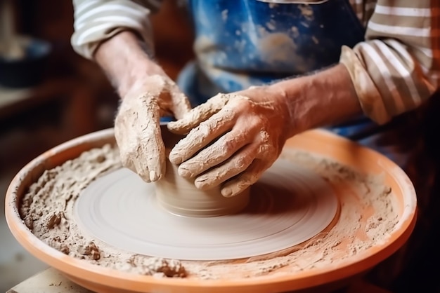 uomo che fa la ceramica
