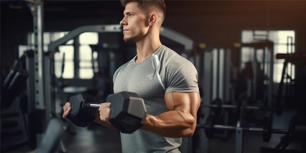 uomo che si allena in palestra