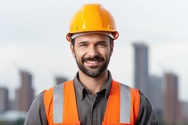 Uomo con casco da costruttore