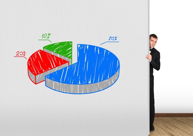 Uomo d'affari e grafico