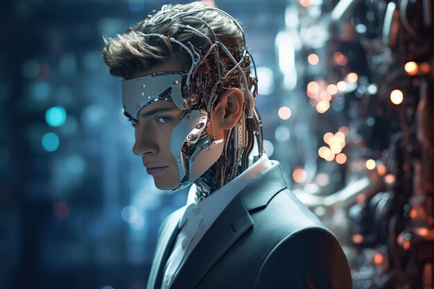 Uomo della tecnologia Uomo robot
