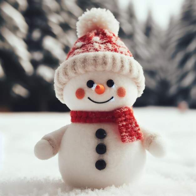 uomo di neve sulla neve Natale nuovo anno sfondo per il tuo banner social media post