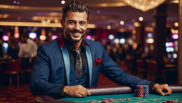 Uomo di successo in un casinò