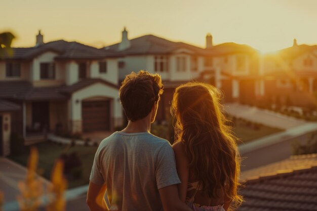 Uomo e donna sul tetto