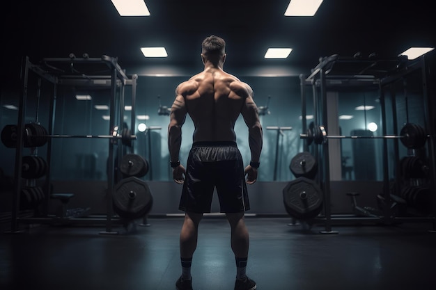 Uomo forte in palestra Genera Ai