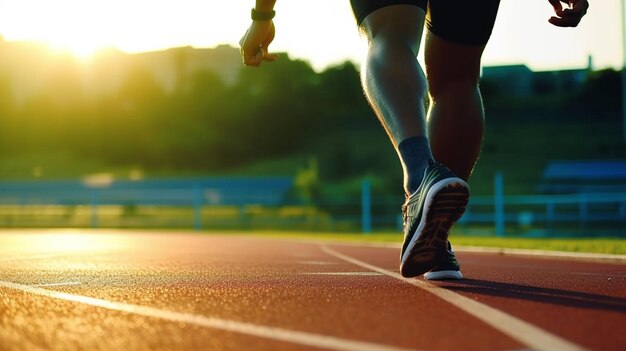 uomo in corsa su una pista