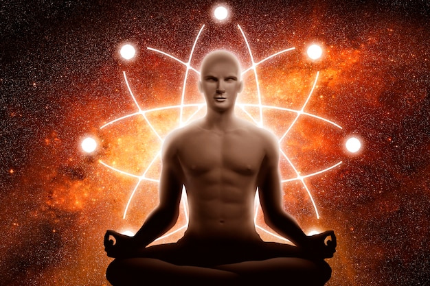 uomo in meditazione yoga meditation