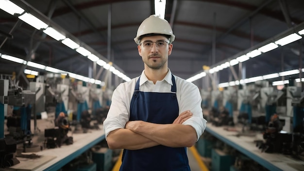 Uomo in una fabbrica