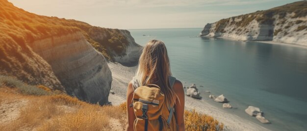 Uomo in vacanza Concetto e concetto di viaggio IA generativa