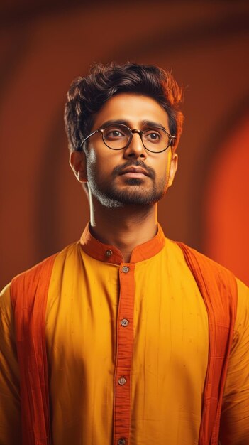 Uomo indiano con gli occhiali
