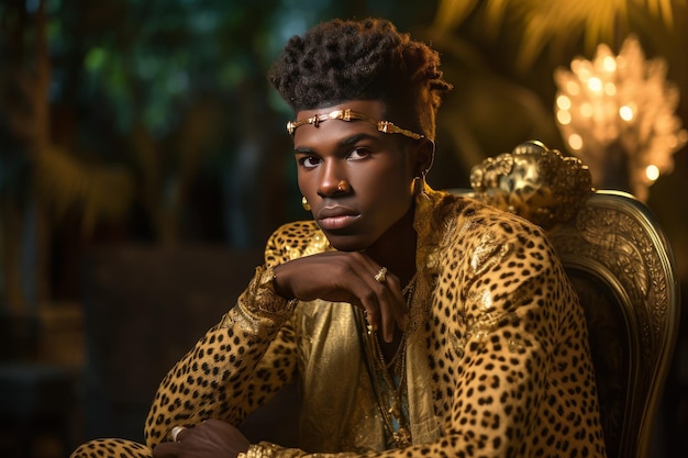 Uomo modello africano Moda persone alla moda Genera Ai