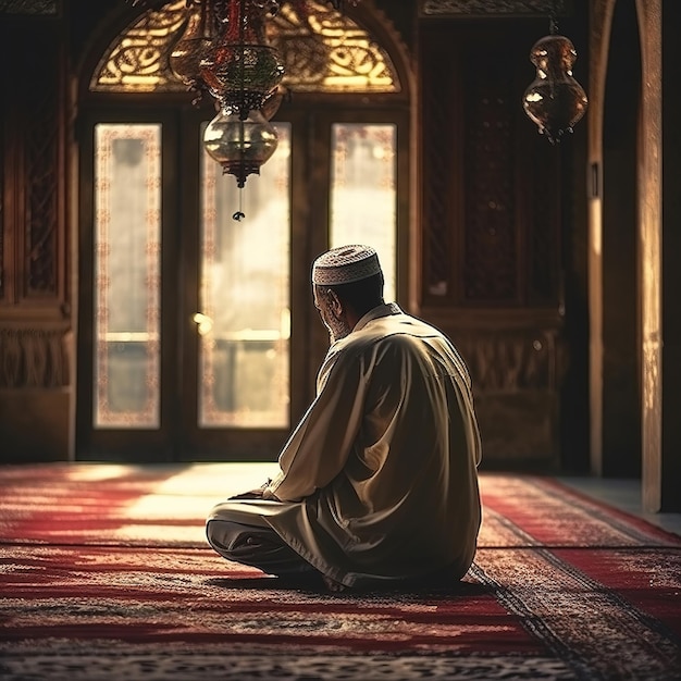 Uomo musulmano che prega