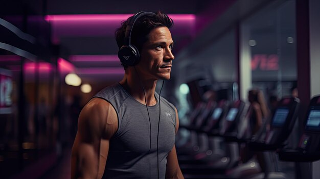 Uomo sorridente in palestra felice e motivato nella sua routine di fitness Giornata mondiale della salute