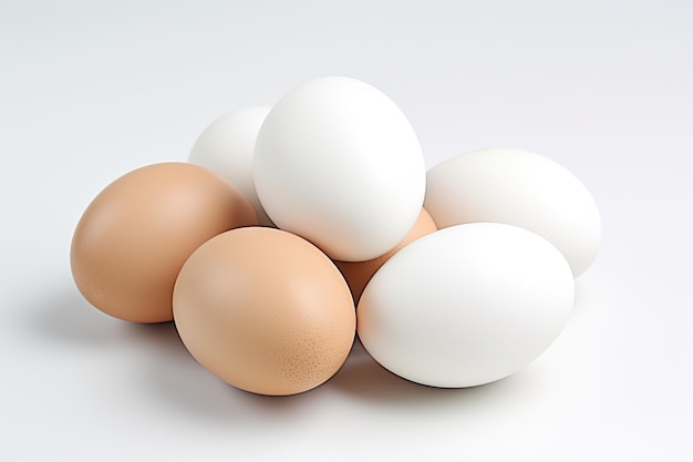 Uova bianche fresche gustose ingredienti commestibili di polli e galline nella vostra dieta