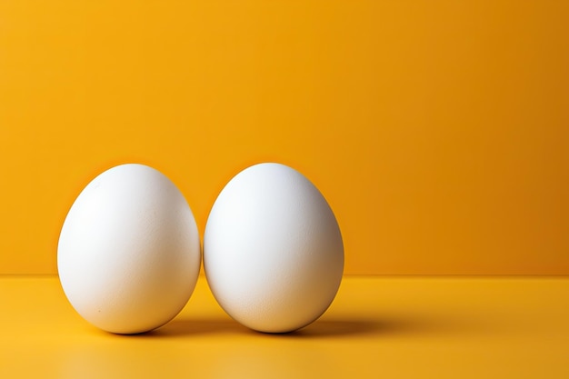 Uova bianche su uno sfondo giallo Generare Ai