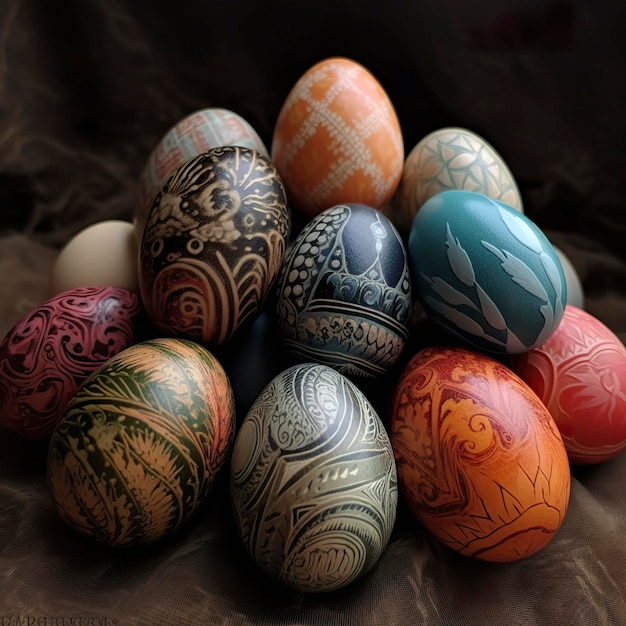 Uova colorate di Pasqua Genera Ai