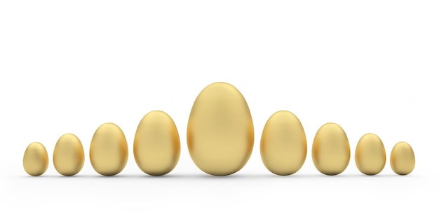 Uova d'oro di varie dimensioni