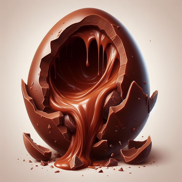 Uova di Pasqua al cioccolato con schizzi di cioccolata