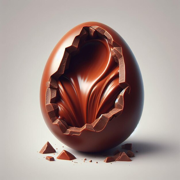 Uova di Pasqua al cioccolato con schizzi di cioccolata