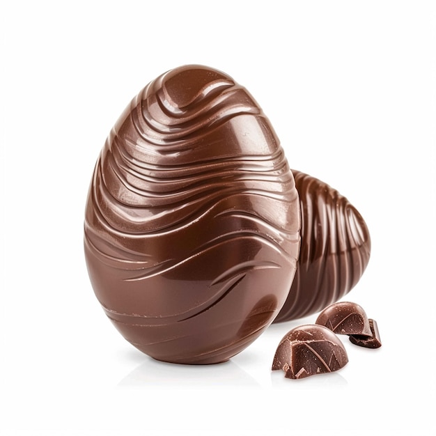 Uova di Pasqua al cioccolato isolate su uno sfondo bianco dolce regalo di vacanza