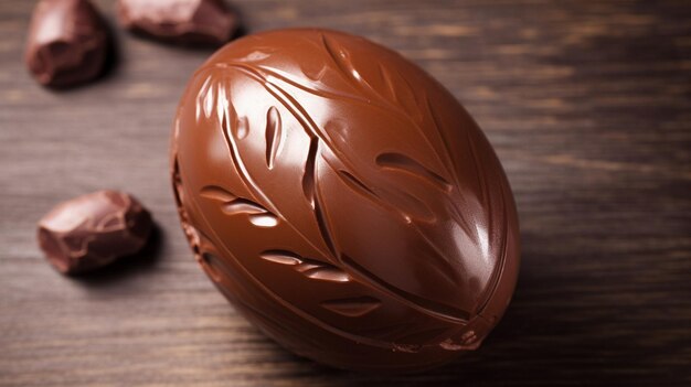 Uova di Pasqua al cioccolato su un tavolo di legno colorato