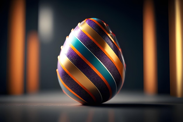 Uova di Pasqua colorate con dettagli e colori metallizzati