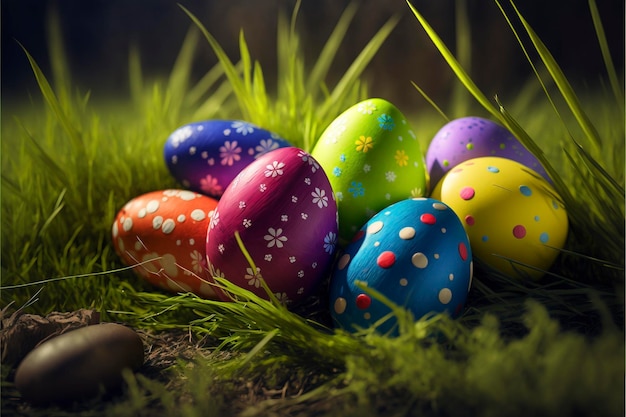 uova di Pasqua colorate e tradizionalmente tinte