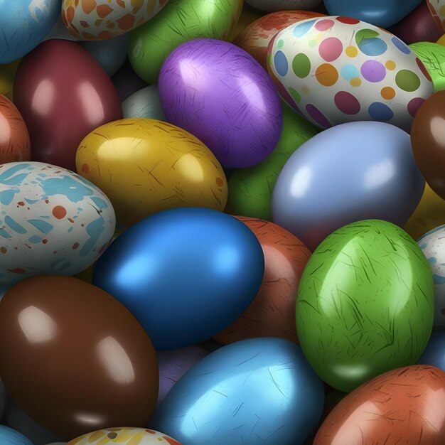 Uova di Pasqua colorate full frame sfondo rete neurale generata arte