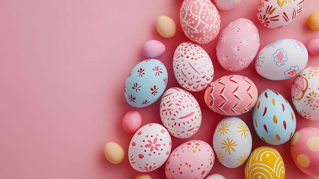 Uova di Pasqua colorate in un vivace giardino primaverile Celebrate la gioia della Pasqua con questa allegra immagine
