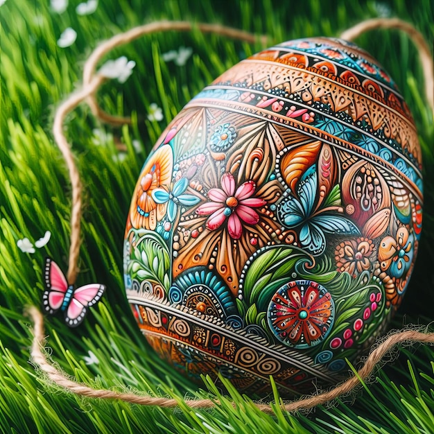 Uova di Pasqua decorate e colorate
