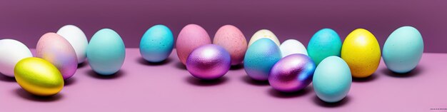 Uova di Pasqua decorative come sfondo Spazio per il concetto di banner di testo per le vacanze di primavera pasqua Buona Pasqua colorato